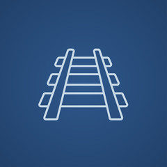 Railway track line icon.