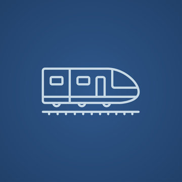 Modern high speed train line icon.