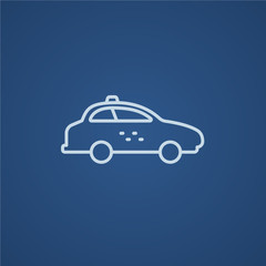 Taxi car line icon.
