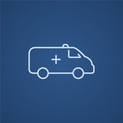 Ambulance car line icon.