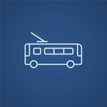 Trolleybus line icon.