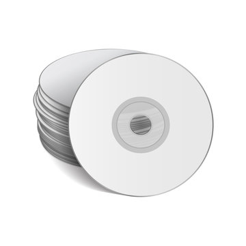 Stack of CDs on a white background.  Vector Illustration
