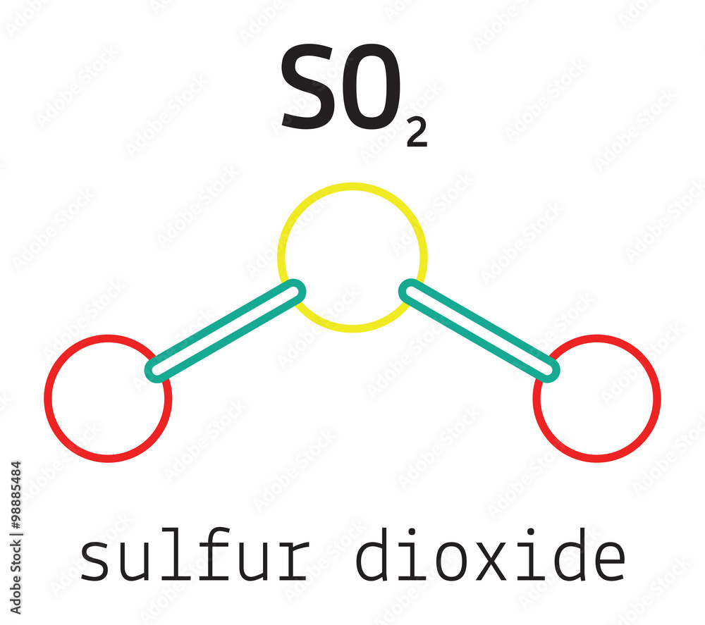 Wall mural so2 sulfur dioxide molecule