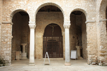 Fototapeta na wymiar Exterior of ancient Euphrasian Basilica in Porec