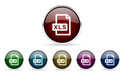 xls vector icons set