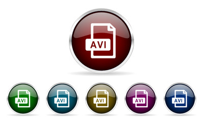 avi vector icons set