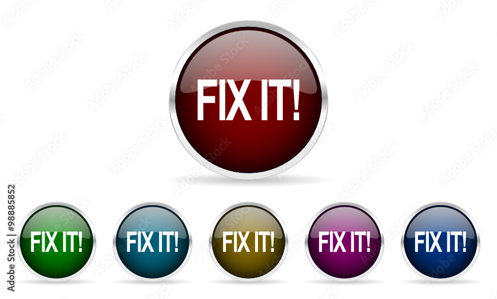 Poster fix it vector icon set