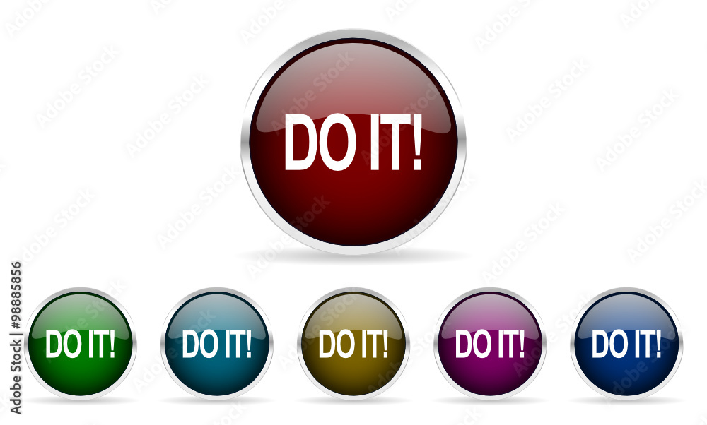 Poster do it vector icon set
