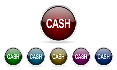 cash vector icons set