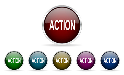 action vector icon set