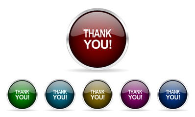 thank you vector icon set