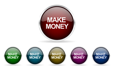 make money vector icon set