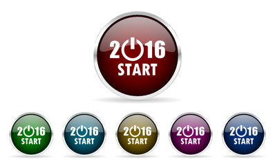 new year vector icon set