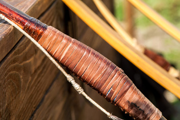 mediaeval historic wooden bow