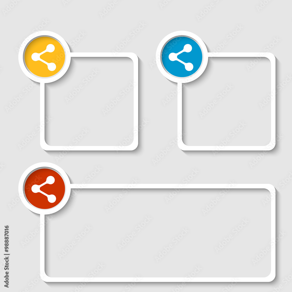 Poster white frame for any text with share symbol