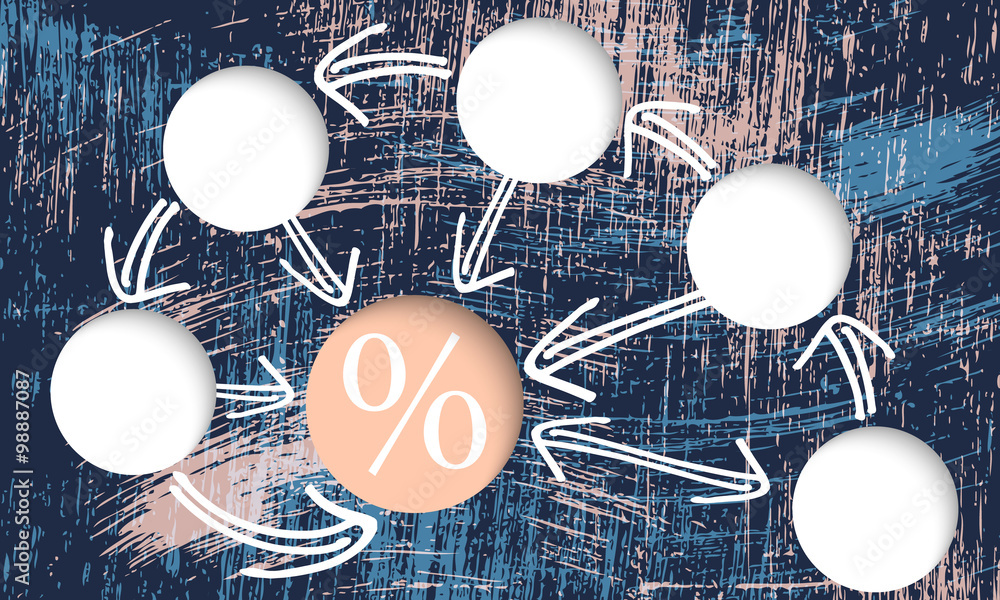 Poster vector scratched background and circular boxes for your text and