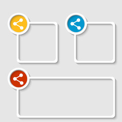 White frame for any text with share symbol