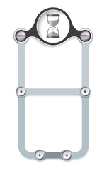 Vector vertical frame with screws and sand glass