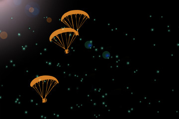 Feel free to fly, paramotor silhouette in dark background