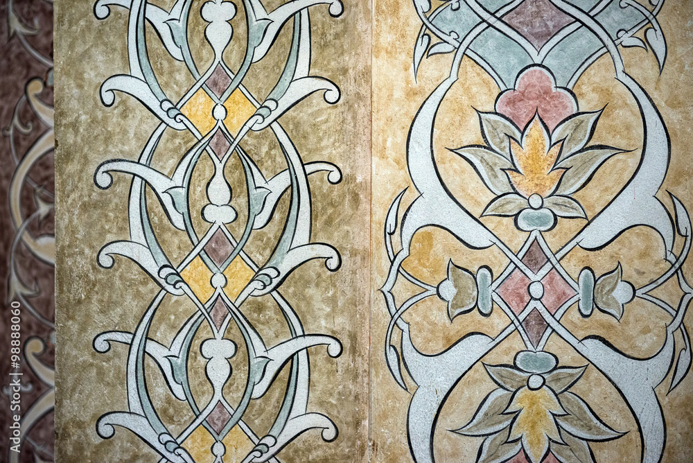 Sticker details of Gazi Husrev-beg Mosque in Sarajevo, Bosnia and Herzegovina