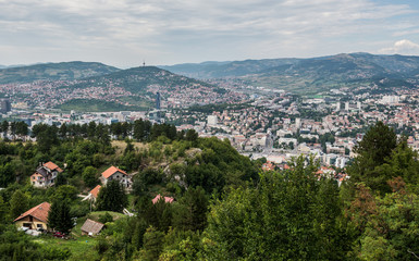 Aerial view on Sarajevo city, Bosnia and Herzegovina