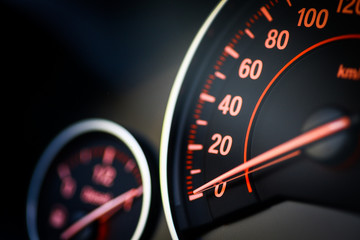 Car speedometer detail