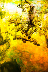 Fototapeta premium Acrylic colors and ink in water. Abstract background.