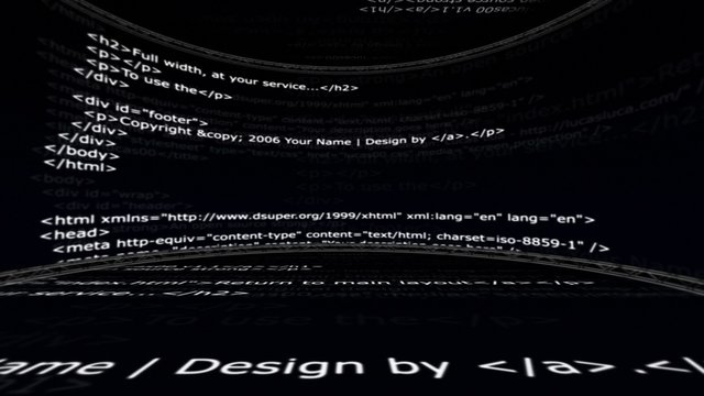 HTML Code Room, Internet Technology Concept, Loop, 4k

