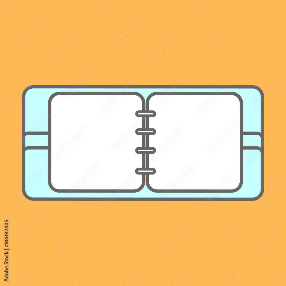Poster line icons flat design elements. modern vector pictogram of notepad
