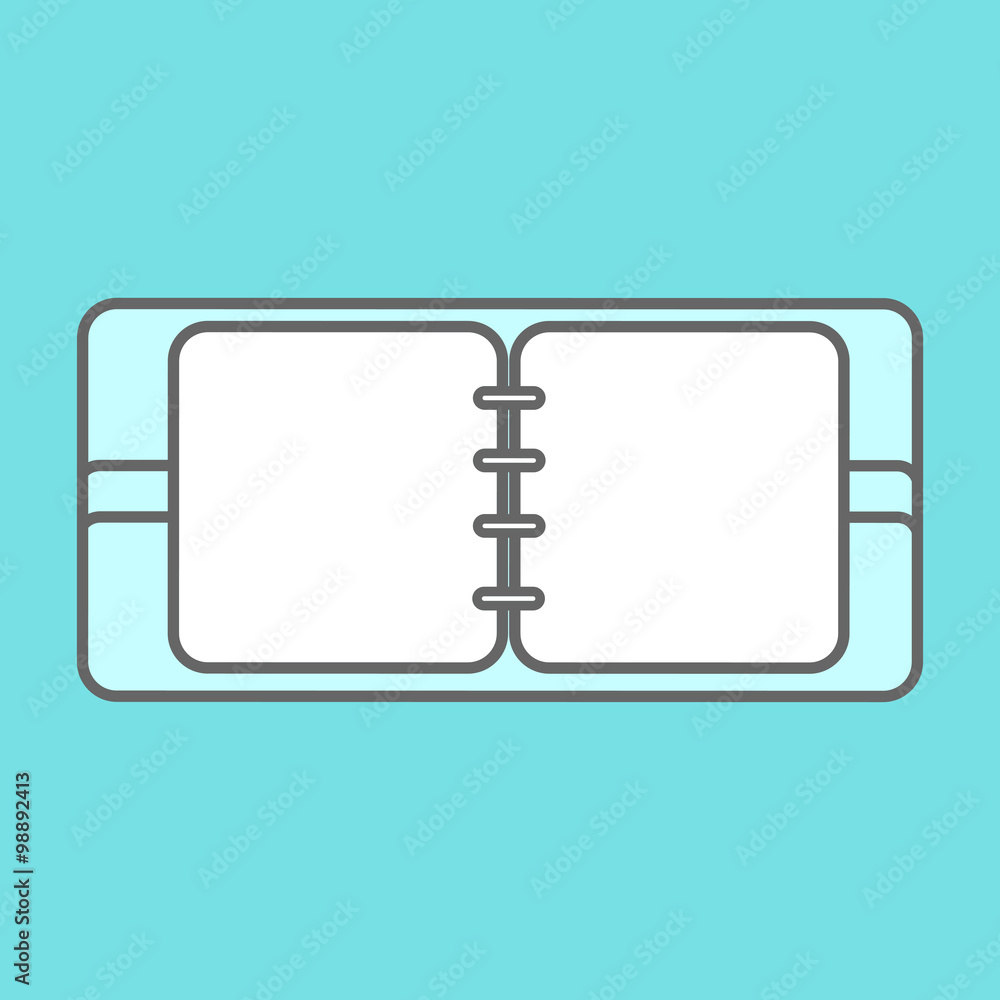 Poster line icons flat design elements. modern vector pictogram of notepad