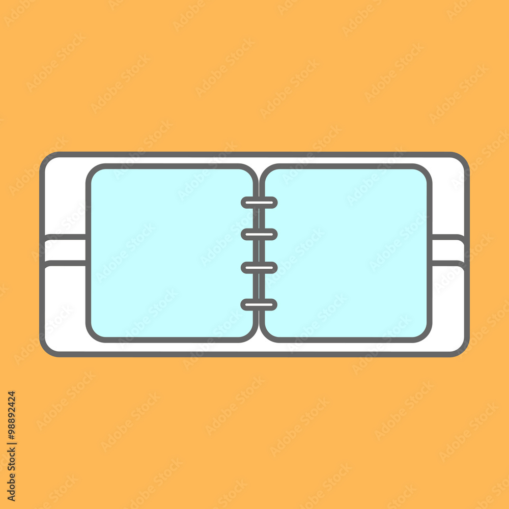 Poster line icons flat design elements. modern vector pictogram of notepad