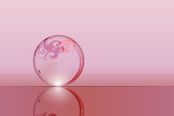 Novosibirsk, Russia: Glass bowl glossy surface in pink. The vector image. Logo