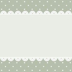 Vintage frame on polka dots retro pattern