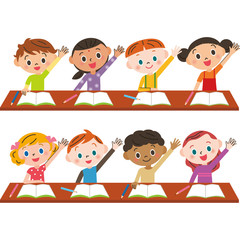 勉強する子供達