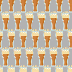  Seamless pattern with glasses of beer