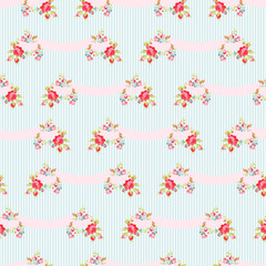 Seamless Pattern with pink roses