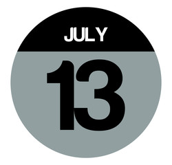 13 july calendar circle