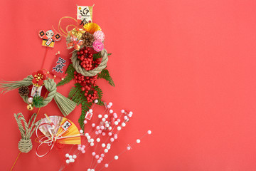 正月イメージ　正月飾り　しめ縄　迎春