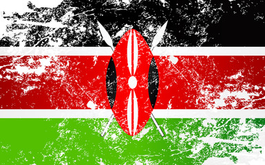 Kenya Grunge Texture Flag