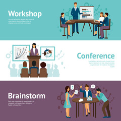 Horizontal Banners Of Business Training