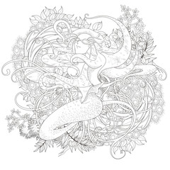 attractive mermaid coloring page