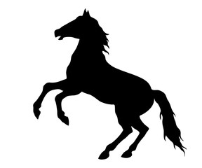 Fototapeta na wymiar Running horse black silhouette. Vector illustration eps10.