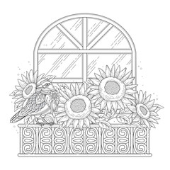 beautiful sunflowers coloring page