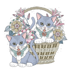 adorable kitty coloring page