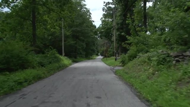 Driving along a New England country road