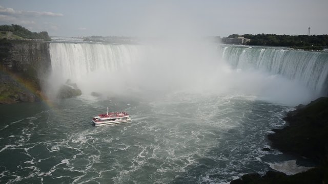 Niagara Falls on the American and Canadian Border is a popular destination and landmark for tourists