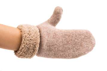 warm gloves made of wool