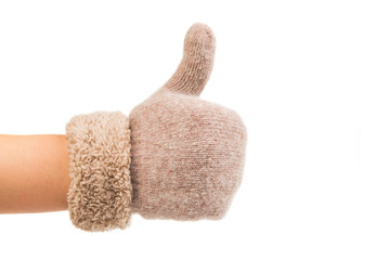 warm gloves made of wool