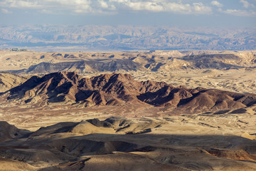 Fototapeta na wymiar Makhtesh Ramon (Ramon Crater) landscape. Negev desert. Israel