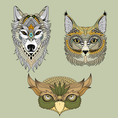 attractive animal head collection